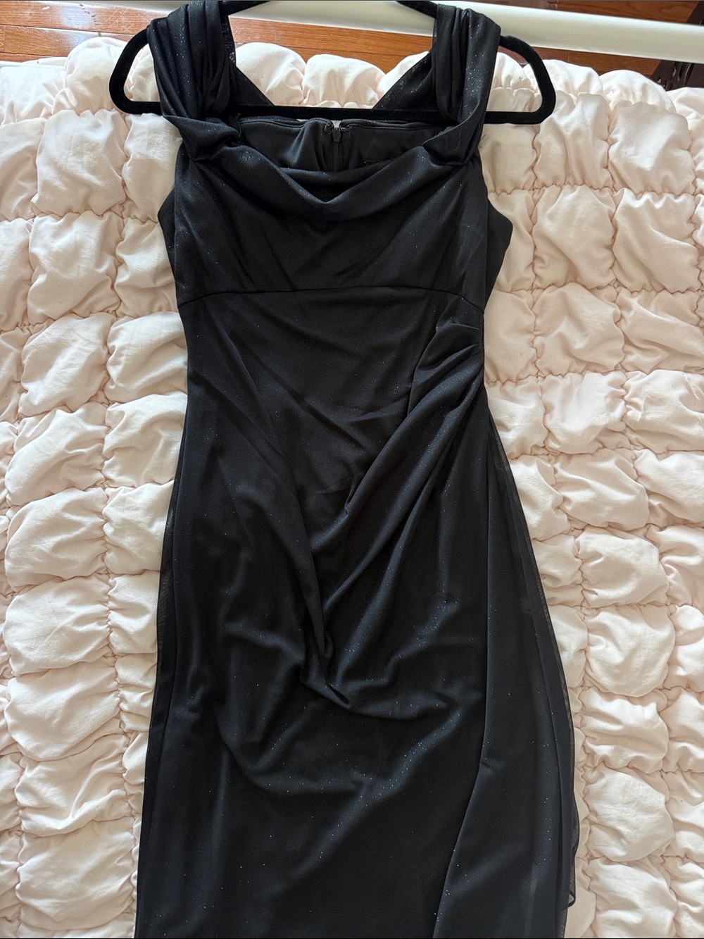 Alex Evenings Black One-Shoulder Evening Gown